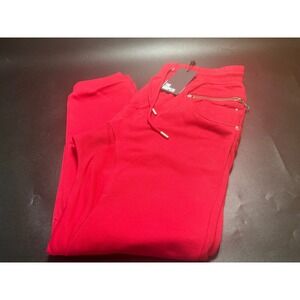 The Kooples Men Red Cotton Zip Pocket Jogger Sweatpants Size L
